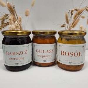 Zestaw weekendowy (Barszcz czerwony + Gulasz wieprzowy + Rosół)